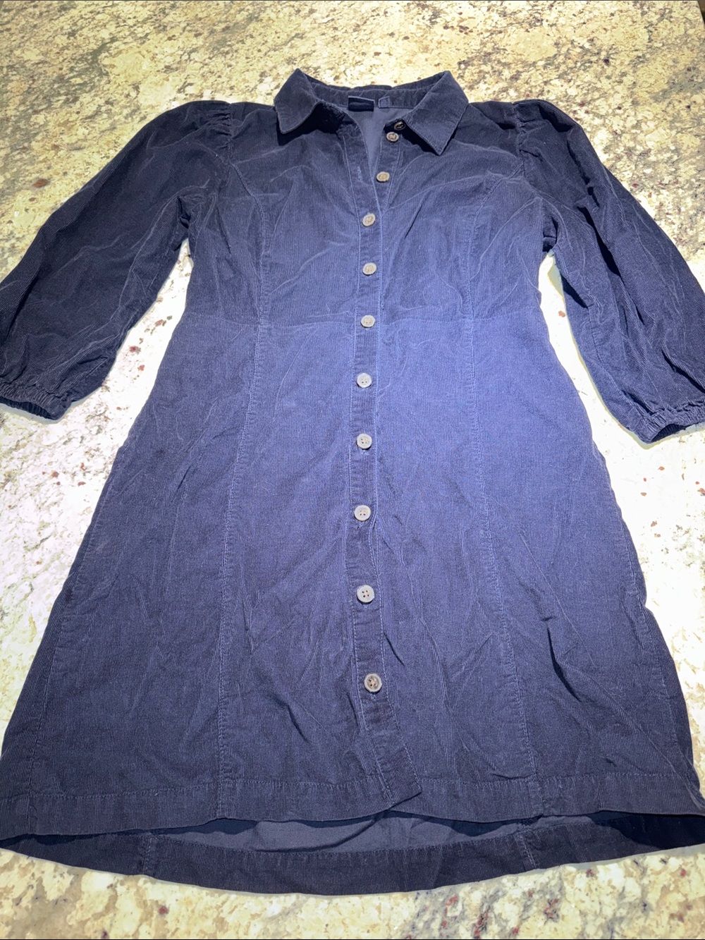Gap Women's Navy Button-Front Corduroy Mini-Dress